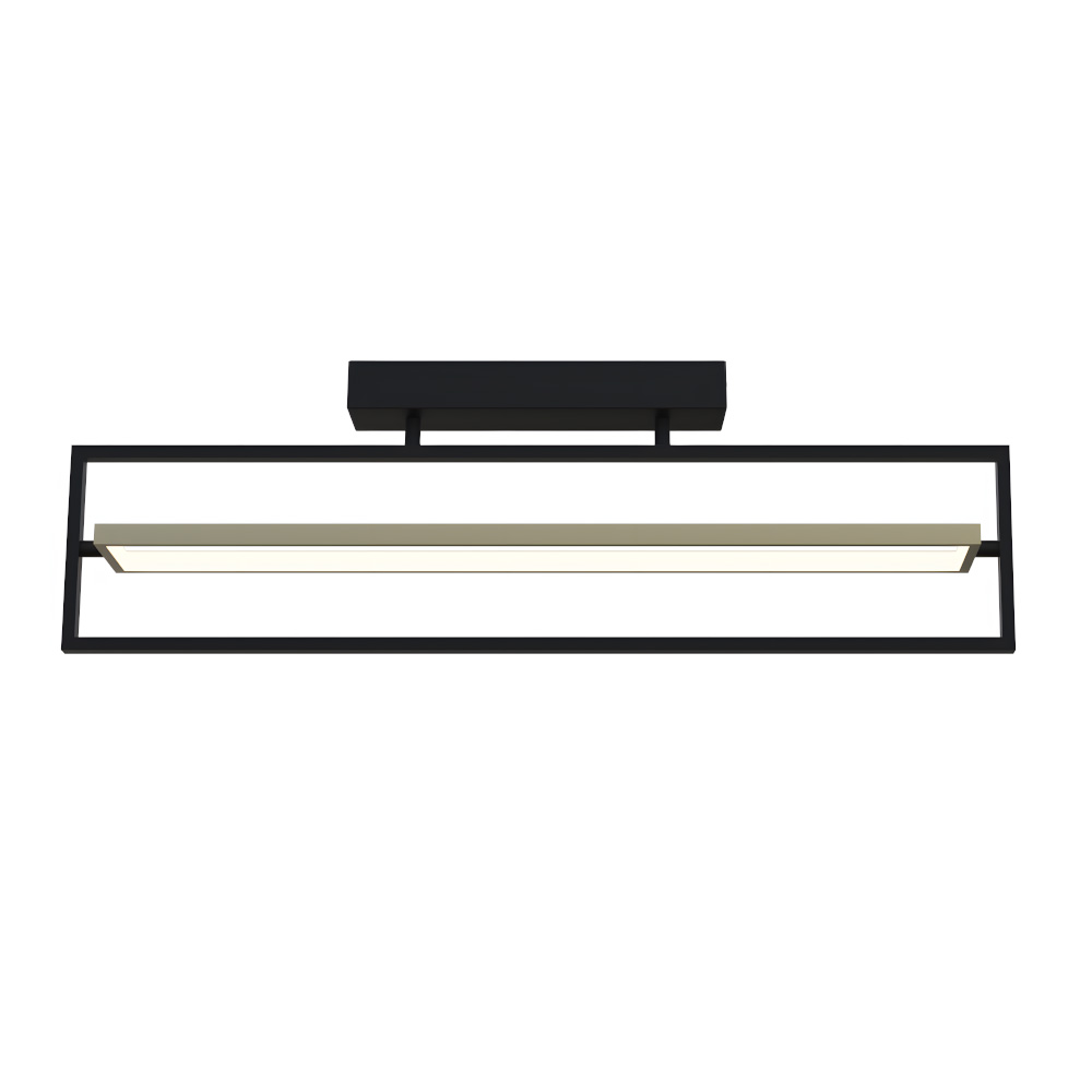 Светильник LED smart PRADA с пультом 60Вт 3000-5000K 3400Lm Прямоугольный Черно-золотой 220725